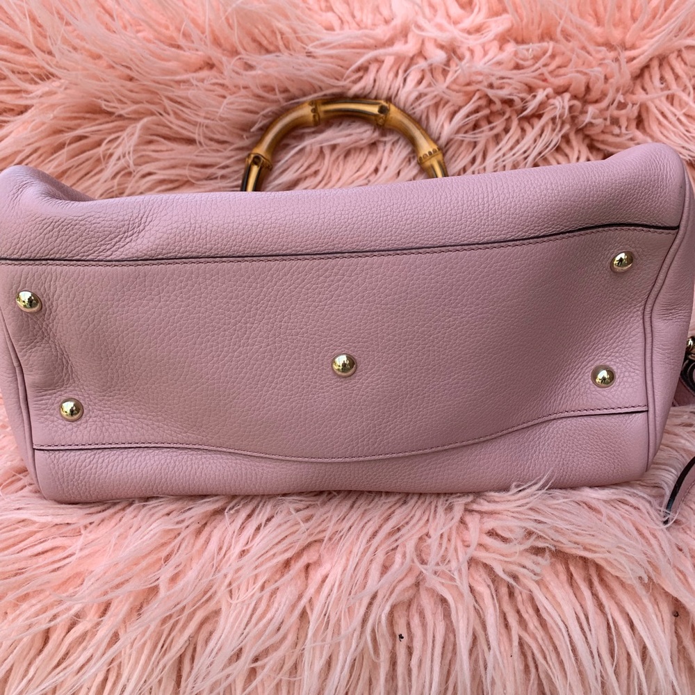 Gucci bamboo top handle Boston Satchel mauve - Picture 8 of 8